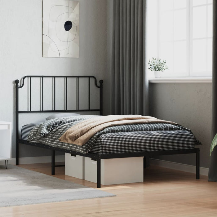 Cadru de pat din metal cu tăblie, negru, 107x203 cm - WALTI WALTI