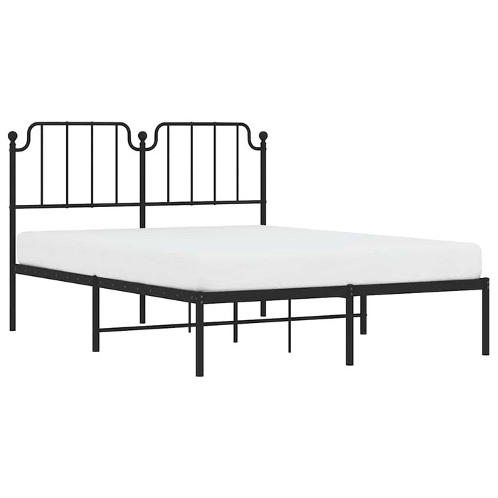 Cadru de pat metalic cu tăblie, negru, 135x190 cm - WALTI WALTI