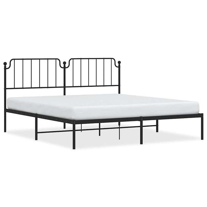 Cadru de pat metalic cu tăblie, negru, 183x213 cm - WALTI WALTI