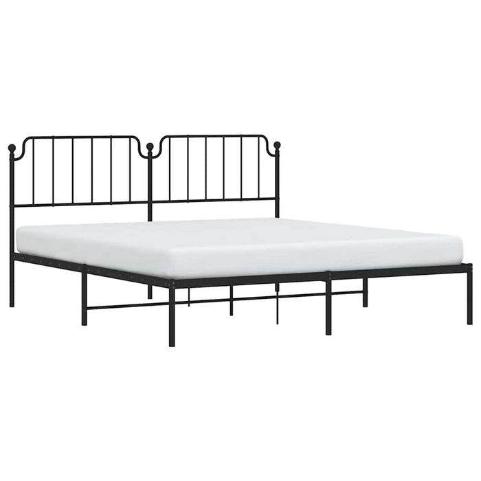 Cadru de pat metalic cu tăblie, negru, 183x213 cm - WALTI WALTI
