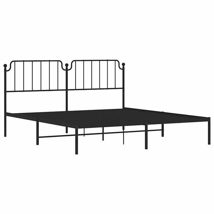 Cadru de pat metalic cu tăblie, negru, 183x213 cm - WALTI WALTI