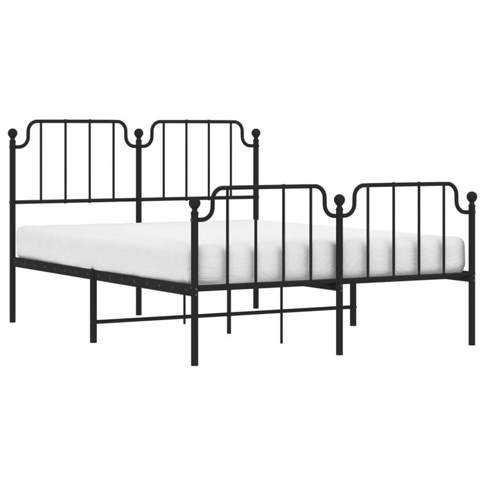 Cadru pat metalic cu tăblie de cap/picioare-, negru, 140x190 cm - WALTI WALTI