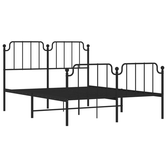 Cadru pat metalic cu tăblie de cap/picioare-, negru, 140x190 cm - WALTI WALTI