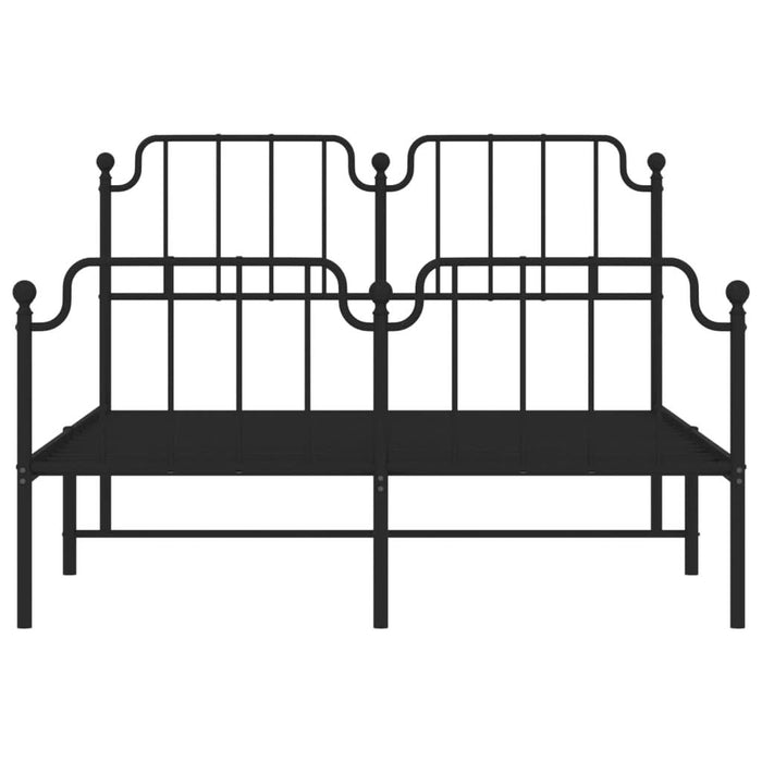 Cadru pat metalic cu tăblie de cap/picioare-, negru, 140x190 cm - WALTI WALTI