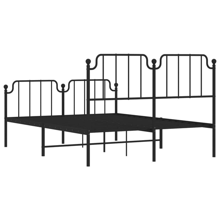 Cadru pat metalic cu tăblie de cap/picioare-, negru, 140x190 cm - WALTI WALTI