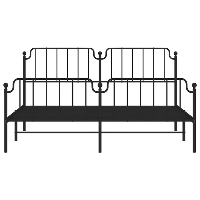 Cadru pat metalic cu tăblii de cap/picioare-, negru, 183x213 cm - WALTI WALTI
