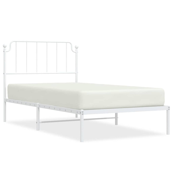 Cadru de pat din metal cu tăblie, alb, 100x200 cm - WALTI WALTI