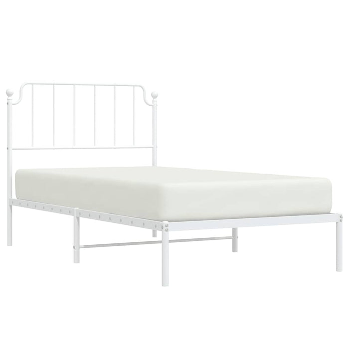 Cadru de pat din metal cu tăblie, alb, 100x200 cm - WALTI WALTI