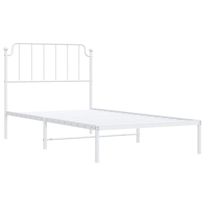 Cadru de pat din metal cu tăblie, alb, 100x200 cm - WALTI WALTI