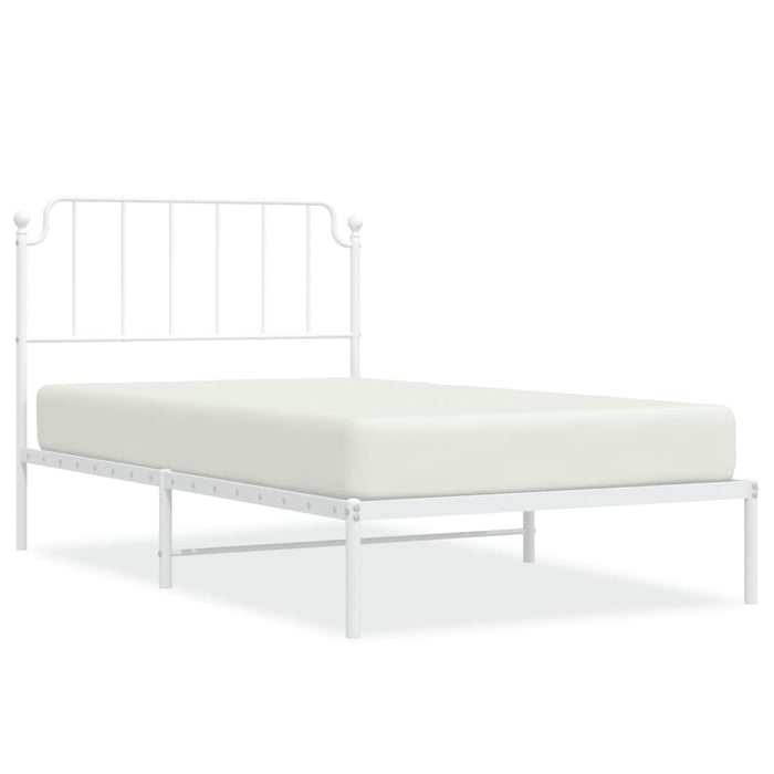 Cadru de pat din metal cu tăblie, alb, 107x203 cm - WALTI WALTI