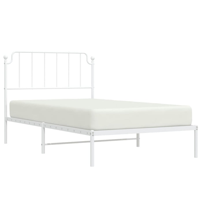 Cadru de pat din metal cu tăblie, alb, 107x203 cm - WALTI WALTI