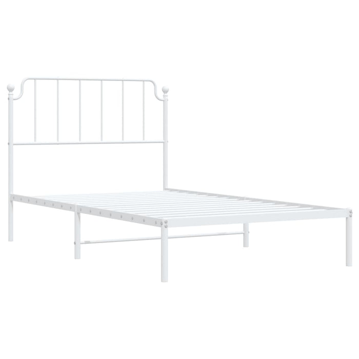 Cadru de pat din metal cu tăblie, alb, 107x203 cm - WALTI WALTI