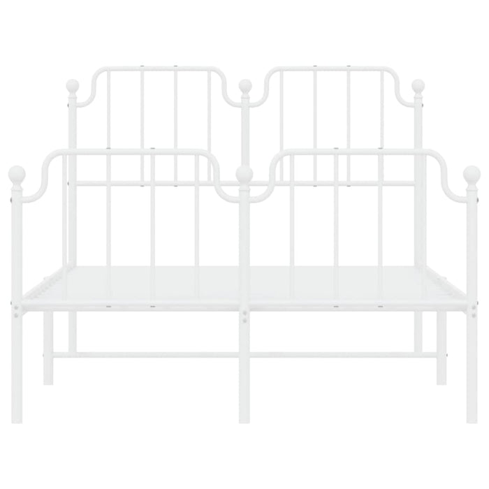 Cadru pat metalic cu tăblie de cap/picioare-, alb, 120x200 cm - WALTI WALTI
