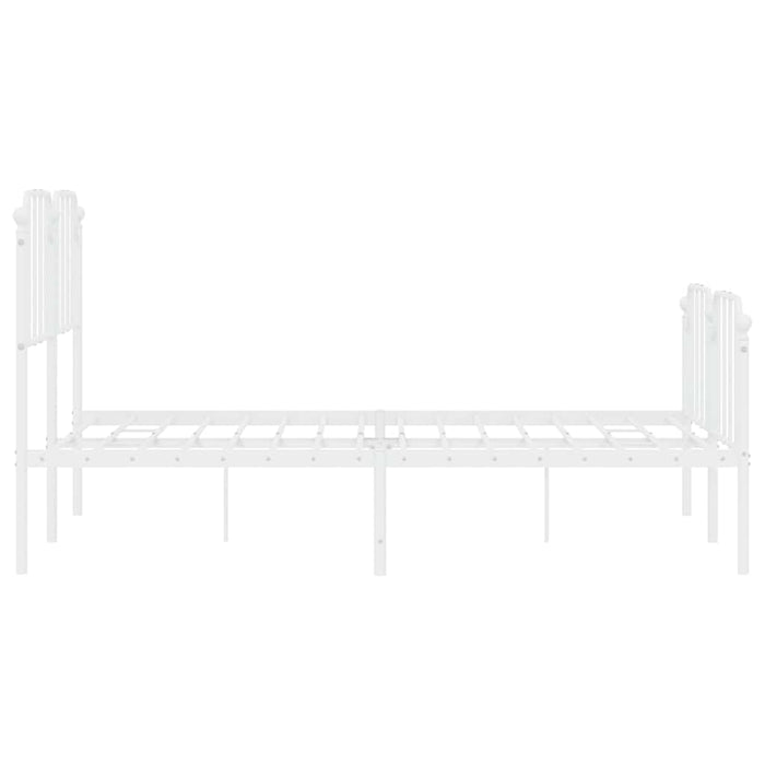 Cadru pat metalic cu tăblie de cap/picioare-, alb, 135x190 cm - WALTI WALTI