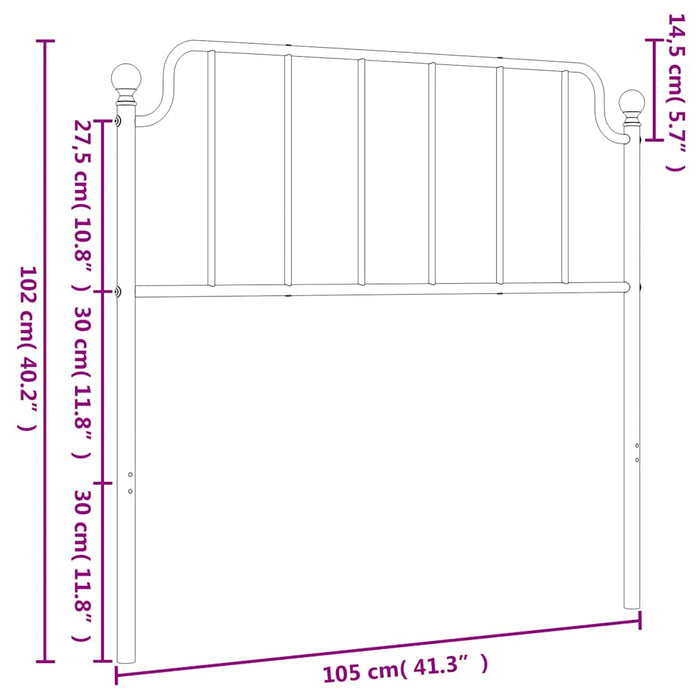 Tăblie de pat de schimb metalică, alb, 100 cm WALTI