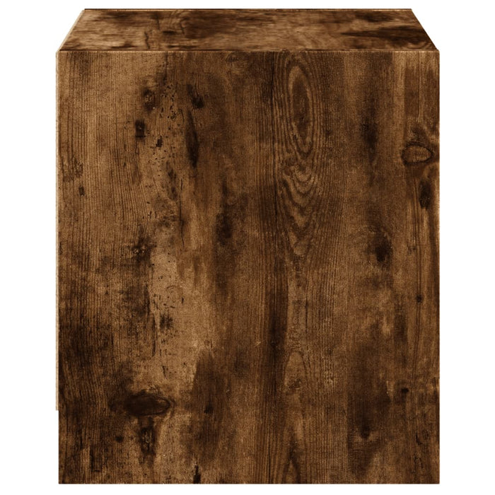 Noptieră cu ușă din sticlă, stejar afumat, 35x37x42 cm - WALTI WALTI