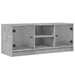 Comodă TV cu uși din sticlă, gri beton, 102x37x42 cm - WALTI WALTI