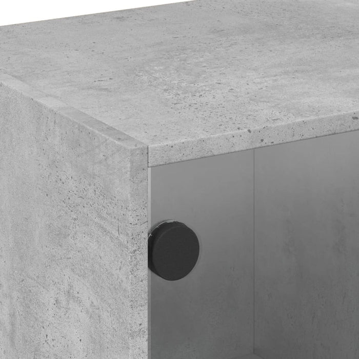Comodă TV cu uși din sticlă, gri beton, 102x37x42 cm - WALTI WALTI