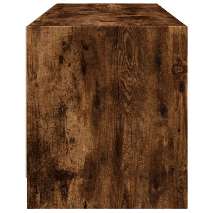 Comodă TV cu uși din sticlă, stejar fumuriu, 102x37x42 cm - WALTI WALTI