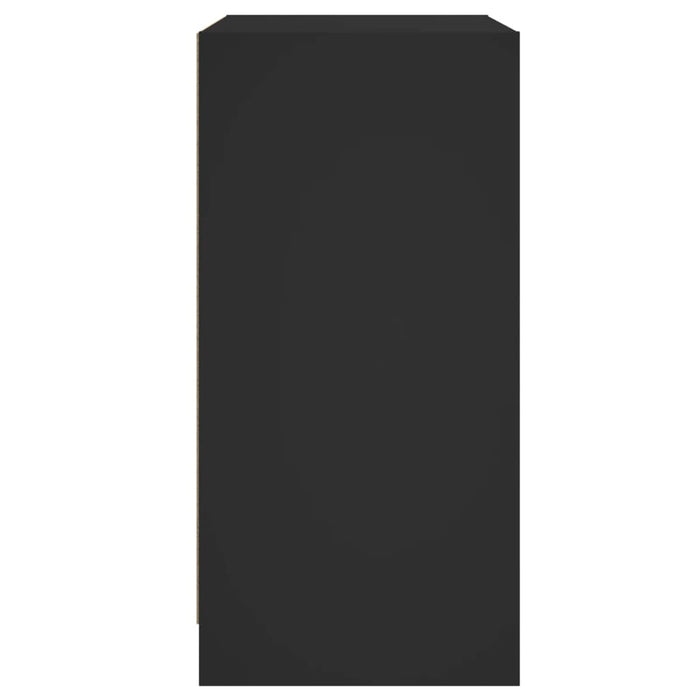 Dulap lateral cu uși din sticlă, negru, 68x37x75,5 cm WALTI