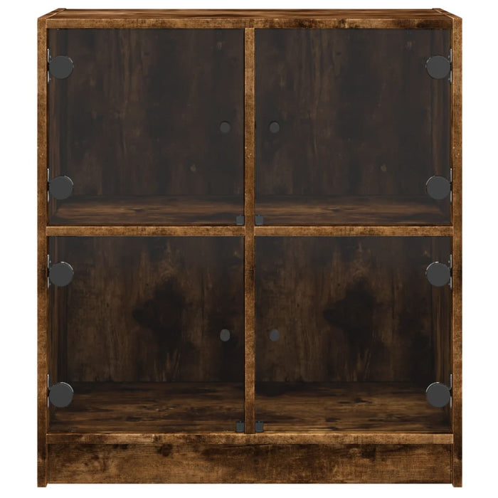 Dulap lateral cu uși din sticlă, stejar fumuriu, 68x37x75,5 cm - WALTI WALTI