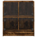 Dulap lateral cu uși din sticlă, stejar fumuriu, 68x37x75,5 cm - WALTI WALTI
