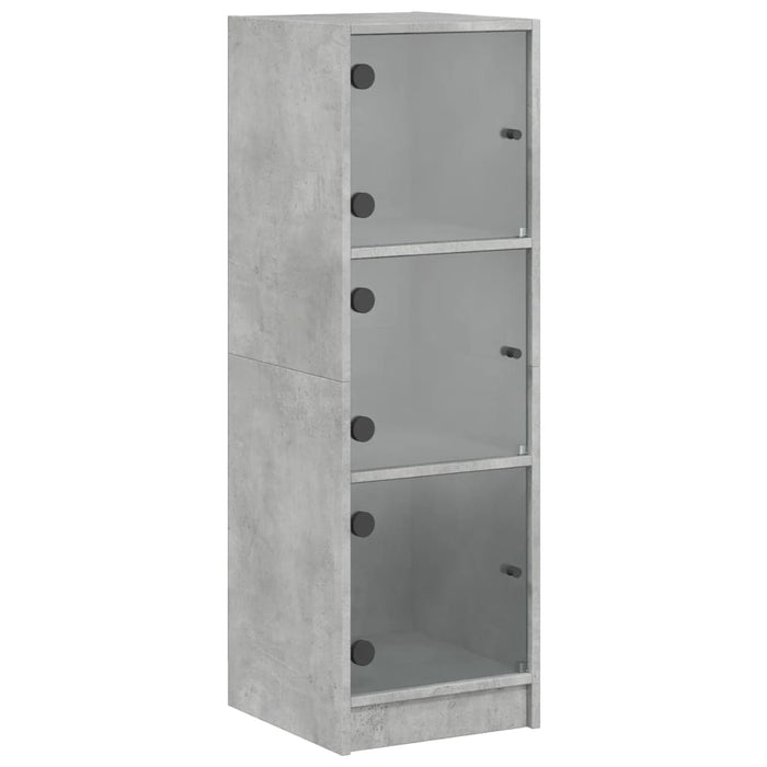 Dulap cu uși din sticlă, gri beton, 35x37x109 cm - WALTI WALTI