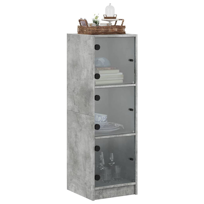 Dulap cu uși din sticlă, gri beton, 35x37x109 cm - WALTI WALTI