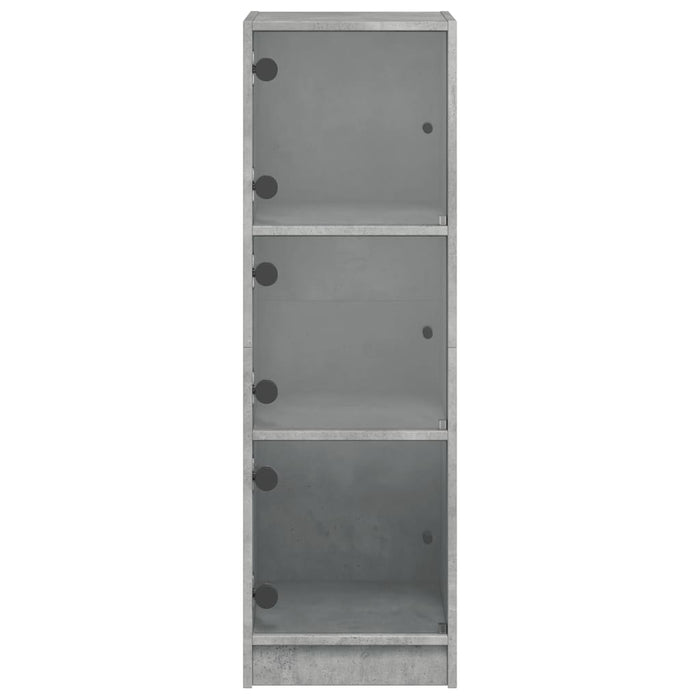 Dulap cu uși din sticlă, gri beton, 35x37x109 cm - WALTI WALTI