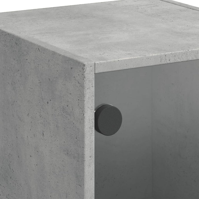 Dulap cu uși din sticlă, gri beton, 35x37x109 cm - WALTI WALTI
