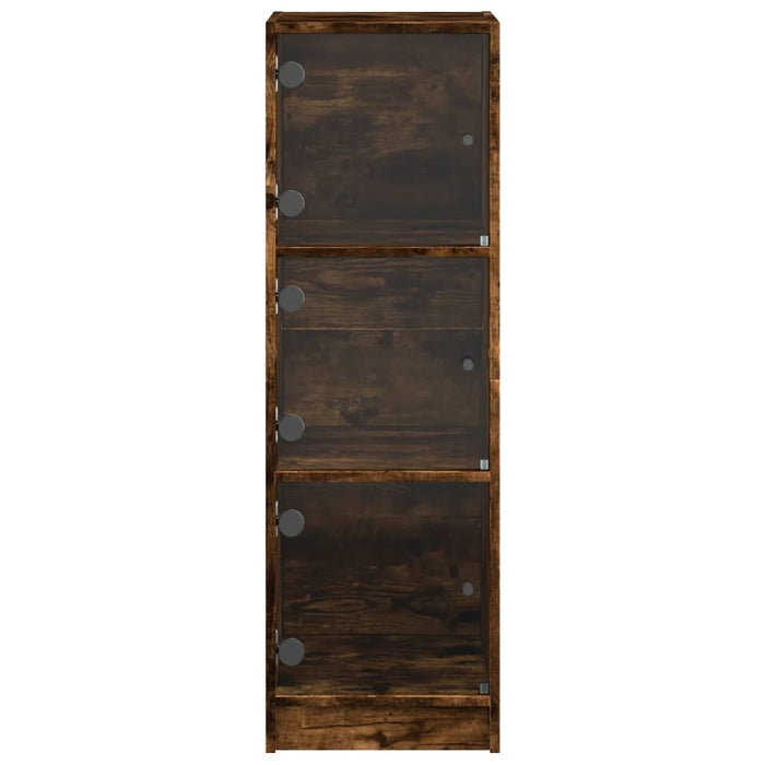 Dulap cu uși din sticlă, stejar fumuriu, 35x37x109 cm - WALTI WALTI