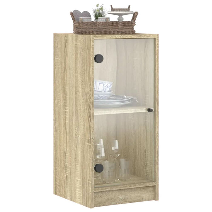 Dulap lateral cu uși din sticlă, stejar sonoma, 35x37x75,5 cm - WALTI WALTI