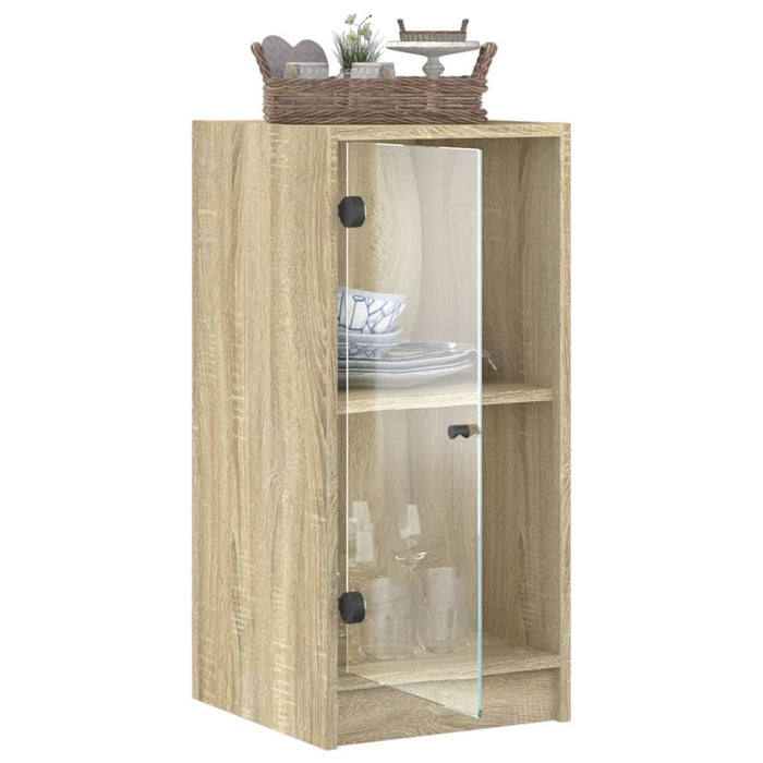 Dulap lateral cu uși din sticlă, stejar sonoma, 35x37x75,5 cm - WALTI WALTI