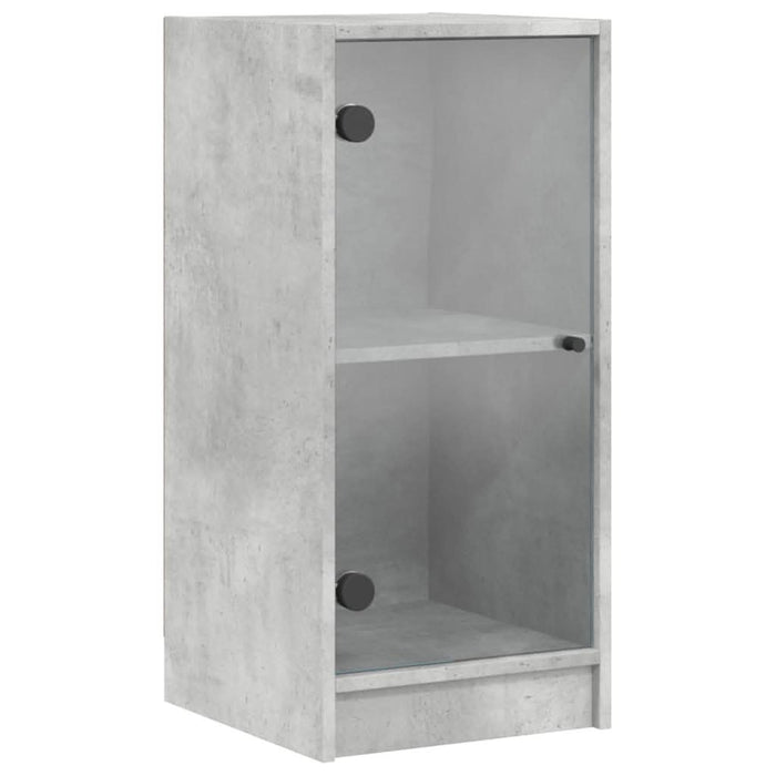 Dulap lateral cu uși din sticlă, gri beton, 35x37x75,5 cm - WALTI WALTI