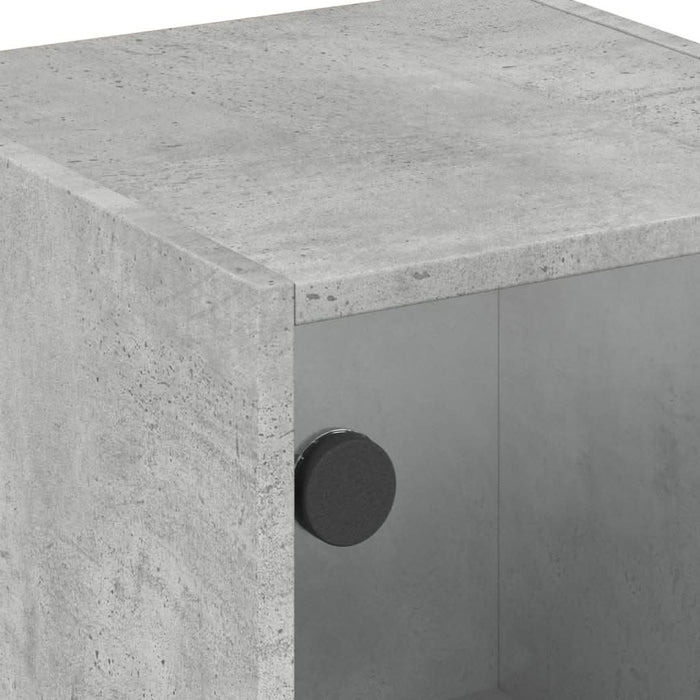 Dulap lateral cu uși din sticlă, gri beton, 35x37x75,5 cm - WALTI WALTI