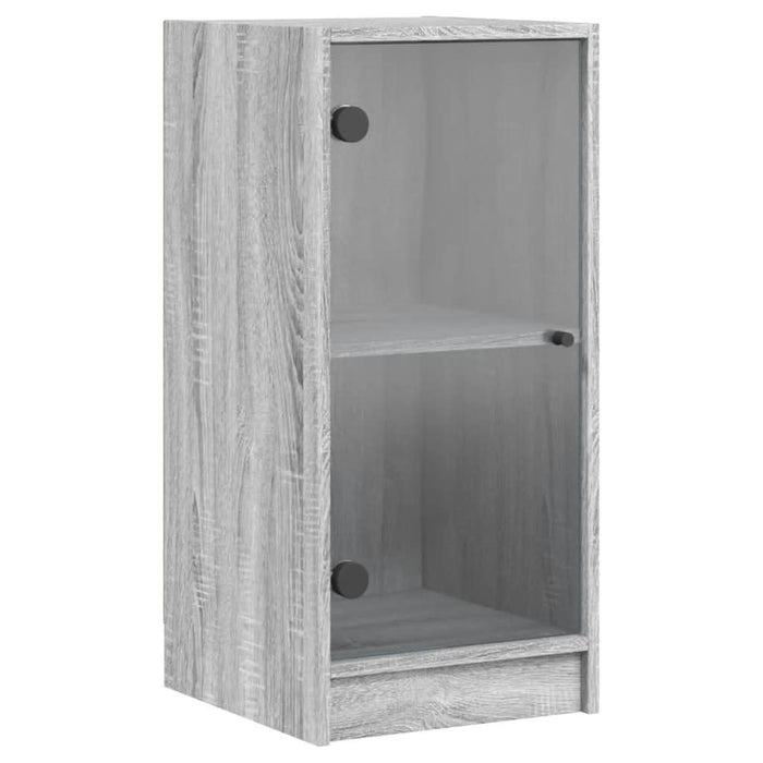 Dulap lateral cu uși din sticlă, gri sonoma, 35x37x75,5 cm - WALTI WALTI
