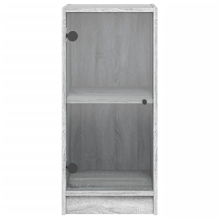 Dulap lateral cu uși din sticlă, gri sonoma, 35x37x75,5 cm - WALTI WALTI