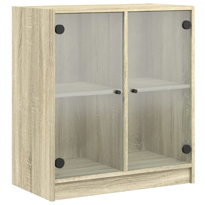 Dulap lateral cu uși din sticlă, stejar sonoma, 68x37x75,5 cm WALTI