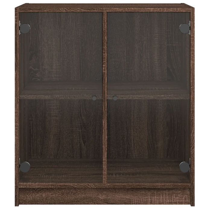 Dulap lateral cu uși din sticlă, stejar maro, 68x37x75,5 cm WALTI