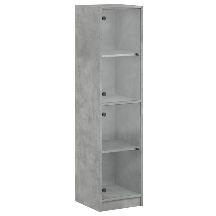 Dulap cu uși din sticlă, gri beton, 35x37x142 cm - WALTI WALTI