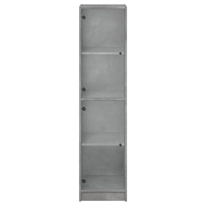 Dulap cu uși din sticlă, gri beton, 35x37x142 cm - WALTI WALTI