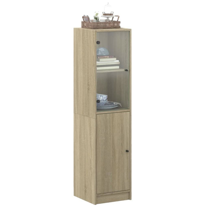 Dulap cu ușă din sticlă, stejar sonoma, 35x37x142 cm - WALTI WALTI