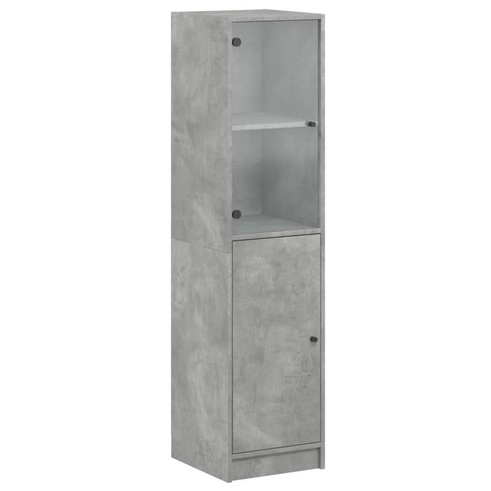 Dulap cu ușă din sticlă, gri beton, 35x37x142 cm - WALTI WALTI