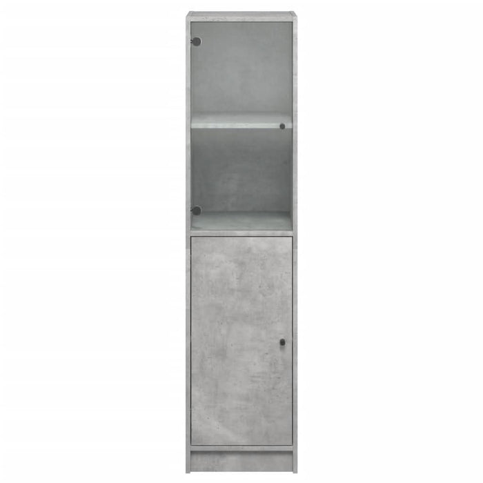 Dulap cu ușă din sticlă, gri beton, 35x37x142 cm - WALTI WALTI