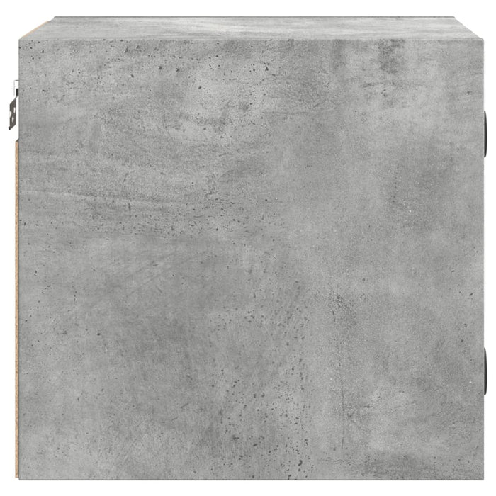 Noptieră cu ușă din sticlă, gri beton, 35x37x35 cm - WALTI WALTI