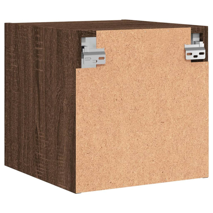 Noptieră cu ușă din sticlă, Stejar maro 35x37x35 cm - WALTI WALTI