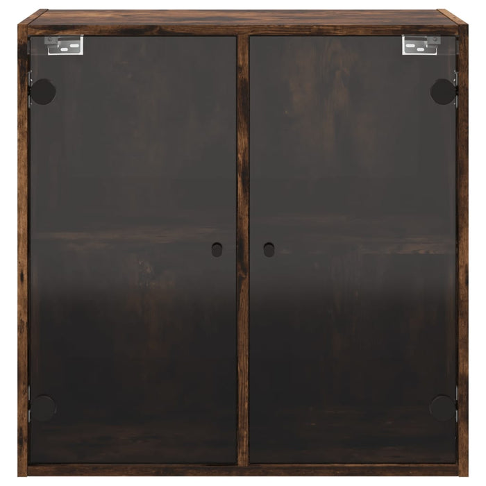 Dulap de perete cu uși din sticlă, stejar fumuriu,68x37x68,5 cm - WALTI WALTI