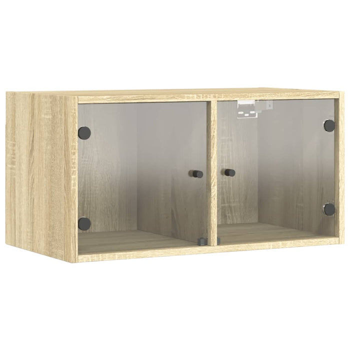 Dulapuri perete uși sticlă 2 buc. stejar sonoma 68,5x37x35 cm - WALTI WALTI