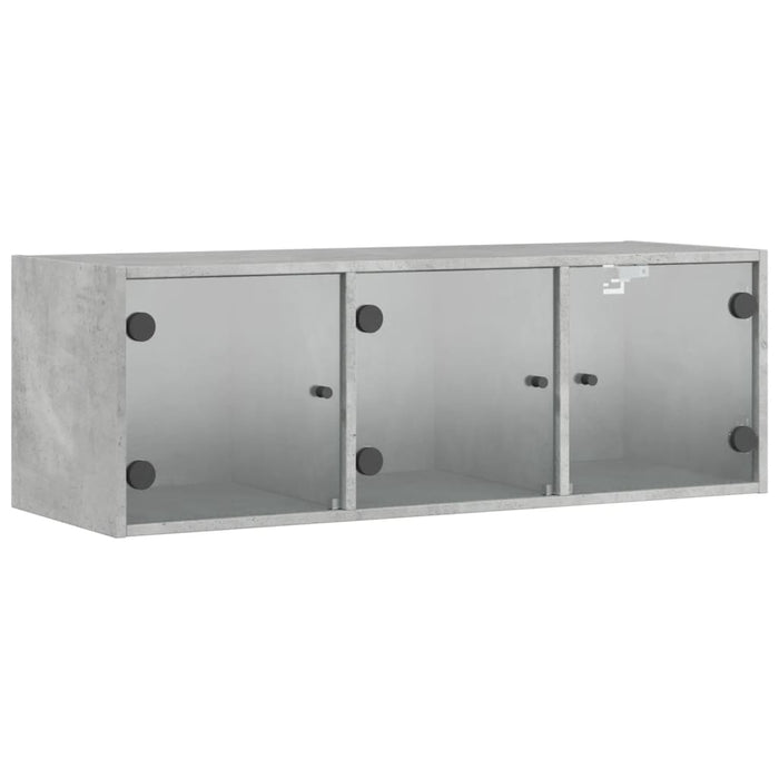 Dulap de perete cu uși din sticlă, gri beton, 102x37x35 cm - WALTI WALTI