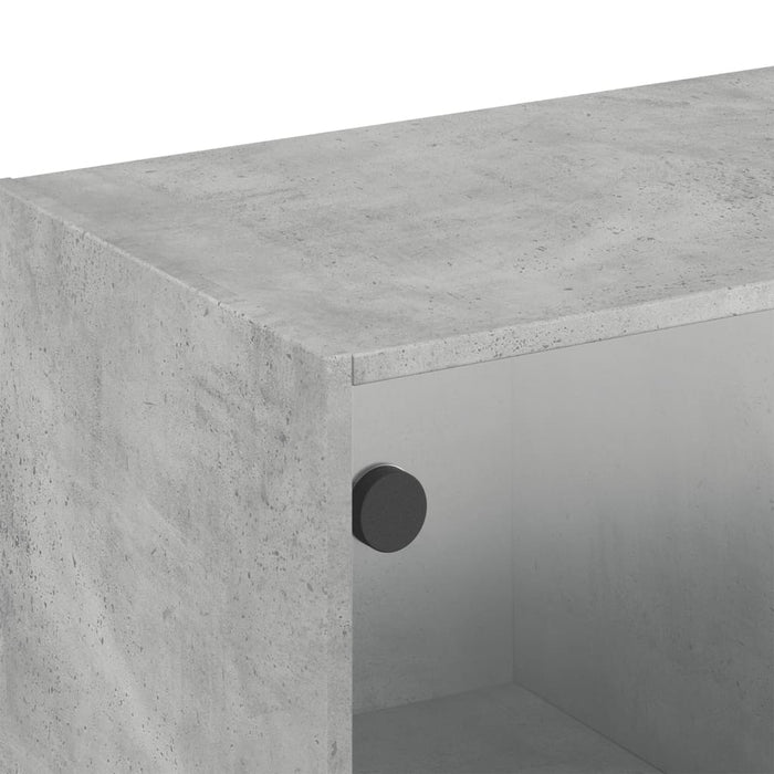 Dulap de perete cu uși din sticlă, gri beton, 102x37x35 cm - WALTI WALTI